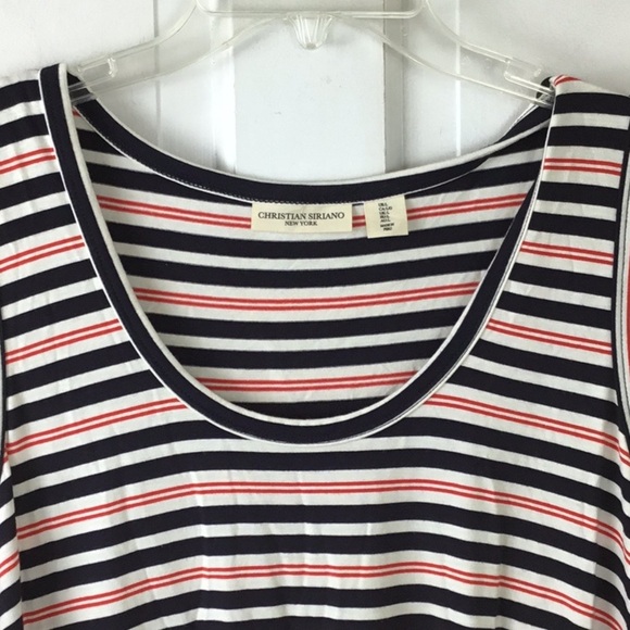 Christian Siriano Striped Twist Hem Tank Top EUC - Picture 3 of 8